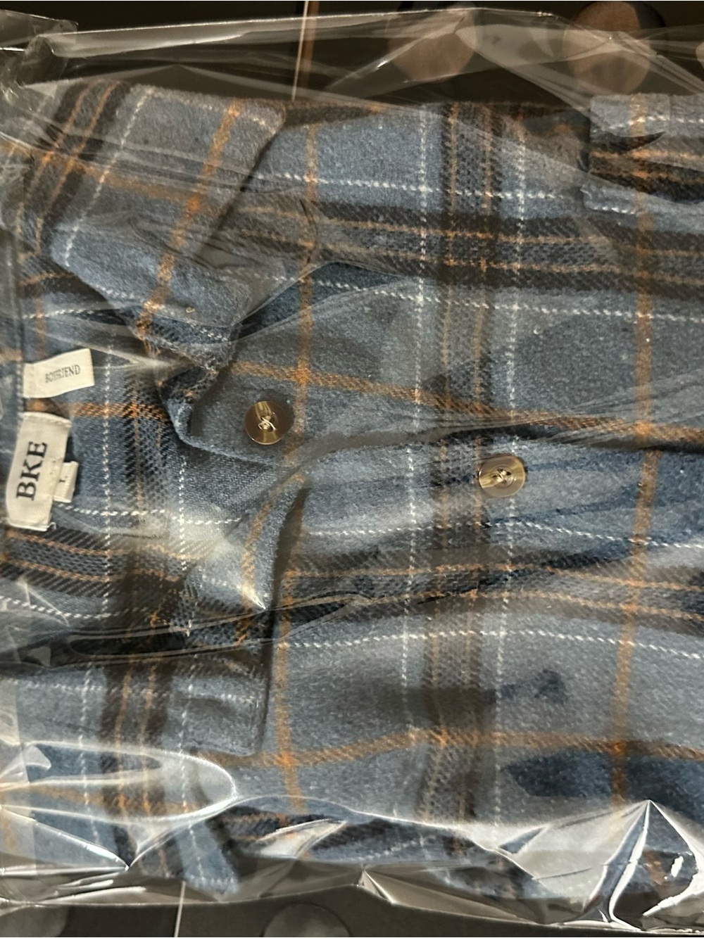 BKE Plaid Flannel Boyfriend Shirt L Blue Teal Coastal Cowgirl Cabincore Soft - Picture 9 of 9